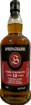 Springbank 12 Year Old Cask Strength Batch26 Whisky 56,2% 70cl