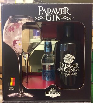 Giftpack Papaver Gin 70cl + glas &amp; tonic